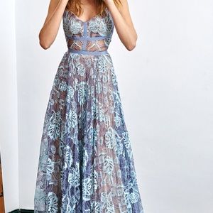 SOLD Alexis Isabella Lace Gown Maxi Dress Light Blue